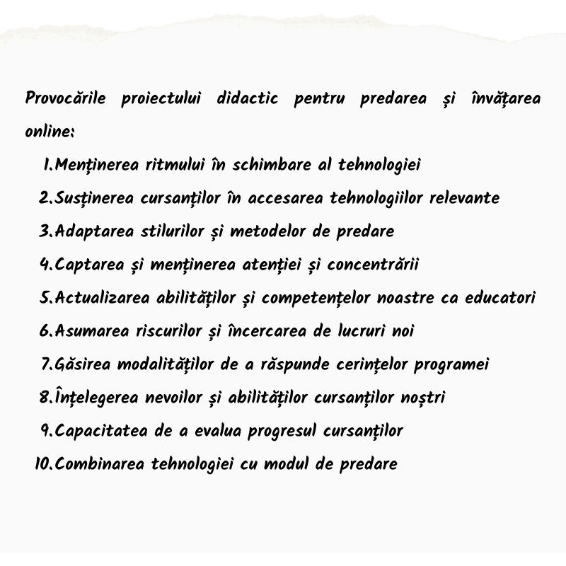 provocarile proiectului did